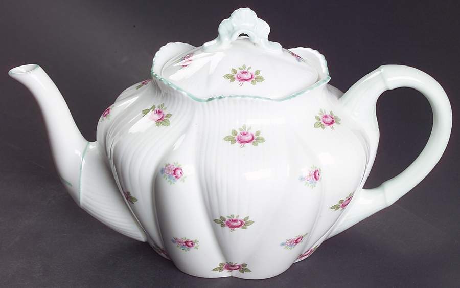 Rosebud (Dainty Shape) Small Teapot & Lid by Shelley-1