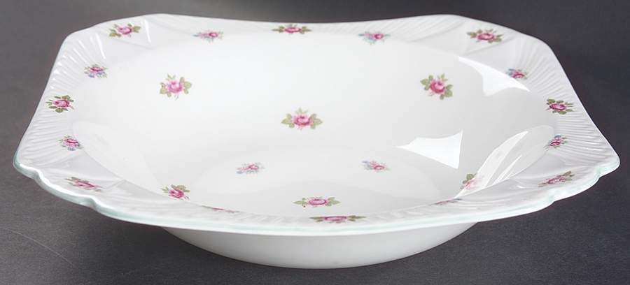 Rosebud (Dainty Shape) 9" Square Vegetable Bowl by Shelley-1
