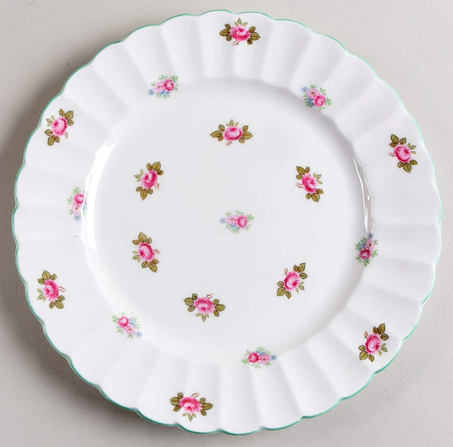 Rosebud (Fluted) Salad Plate by Shelley-1