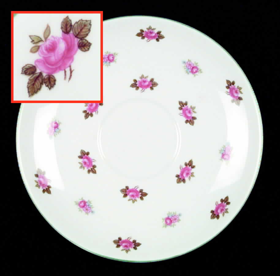 Rosebud (Smooth Edge) Saucer by Shelley-1