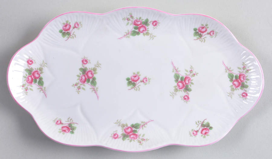 Bridal Rose (Dainty Shape) Tray for Mini Creamer & Open Sugar by Shelley-1