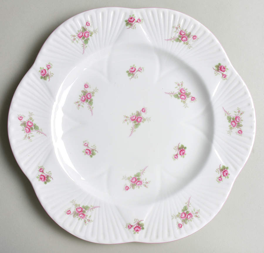 Bridal Rose (Dainty Shape) Dinner Plate by Shelley-1