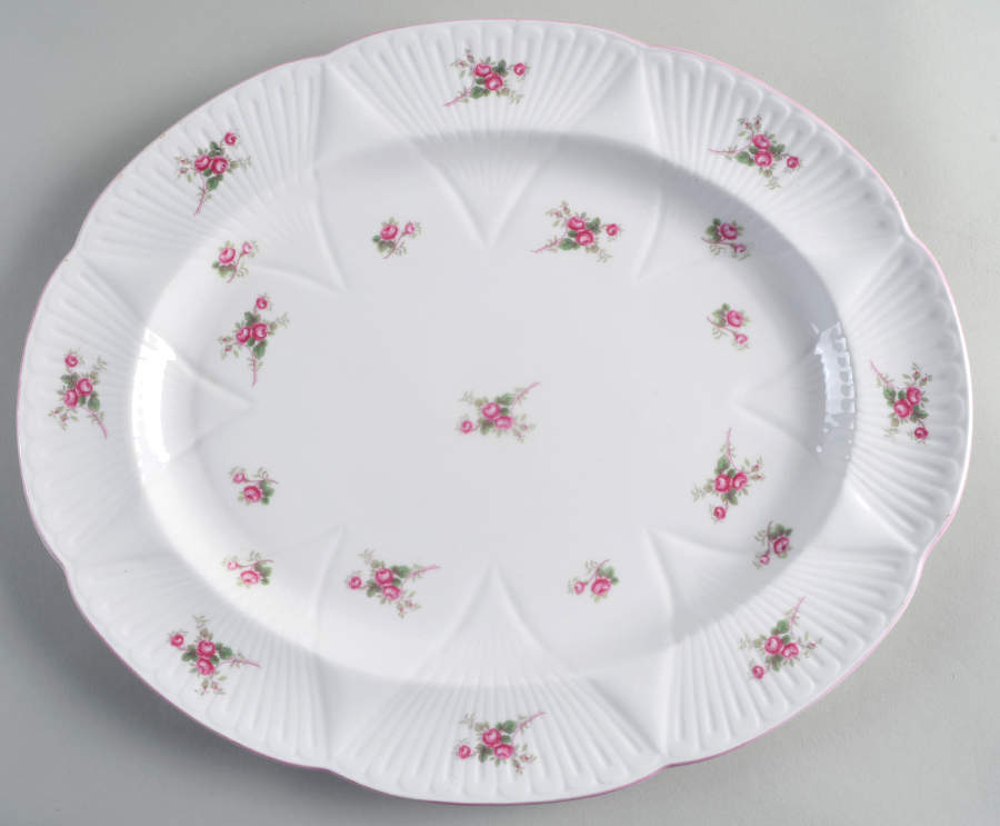 Bridal Rose (Dainty Shape) 15" Oval Serving Platter by Shelley-1