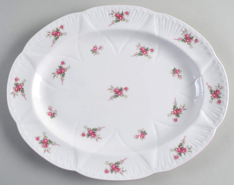 Bridal Rose (Dainty Shape) 13" Oval Serving Platter by Shelley-1
