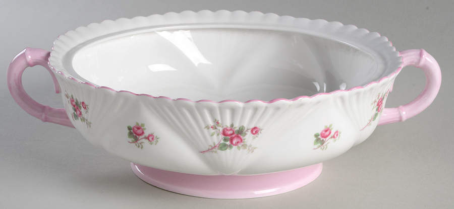 Bridal Rose (Dainty Shape) Round Vegetable No Lid by Shelley-1