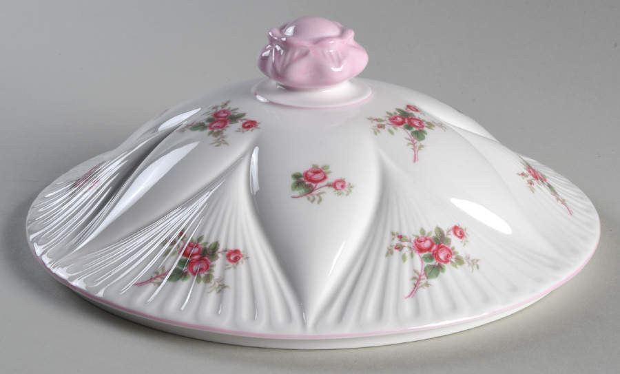 Bridal Rose (Dainty Shape) Lid for Round Vegetable by Shelley-1