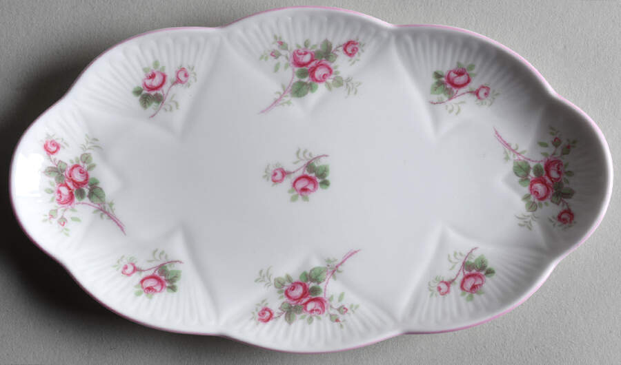 Bridal Rose (Dainty Shape) Tray for Individual Creamer & Open Sugar by Shelley-1