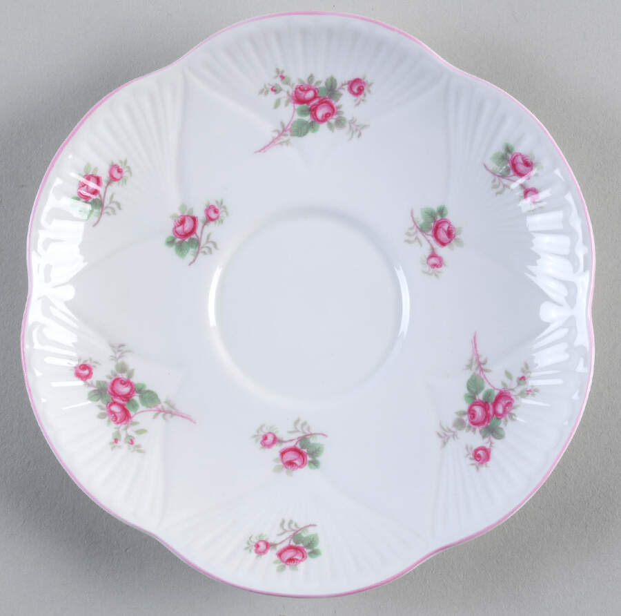 Bridal Rose (Dainty Shape) Saucer for Oversized Cup by Shelley-1