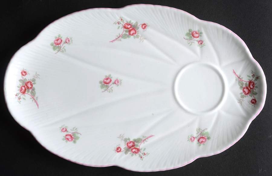 Bridal Rose (Dainty Shape) Snack Plate for Snack Set That Uses the Flat Cup by Shelley-1