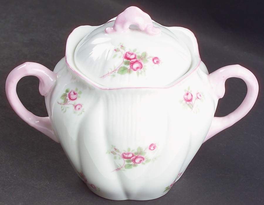 Bridal Rose (Dainty Shape) Sugar Bowl & Lid by Shelley-1