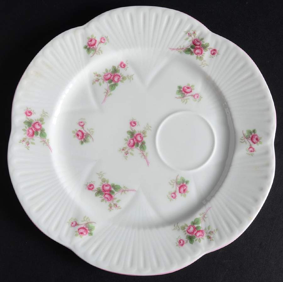 Bridal Rose (Dainty Shape) Snack Plate for Snack Set That Uses the Flat Cup by Shelley-1