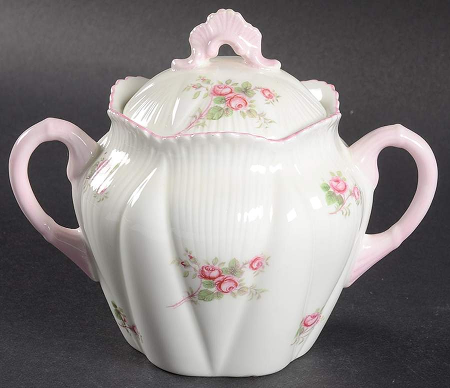 Bridal Rose (Dainty Shape) Sugar Bowl & Lid by Shelley-1