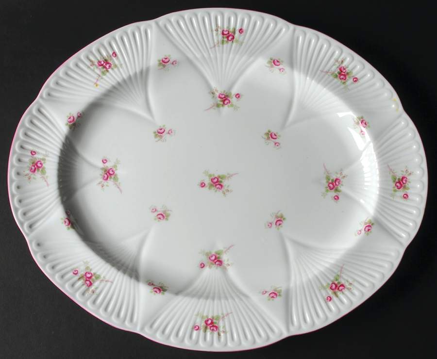 Bridal Rose (Dainty Shape) 15" Oval Serving Platter by Shelley-1