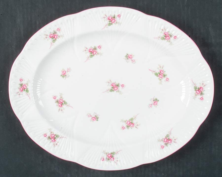 Bridal Rose (Dainty Shape) 12" Oval Serving Platter by Shelley-1