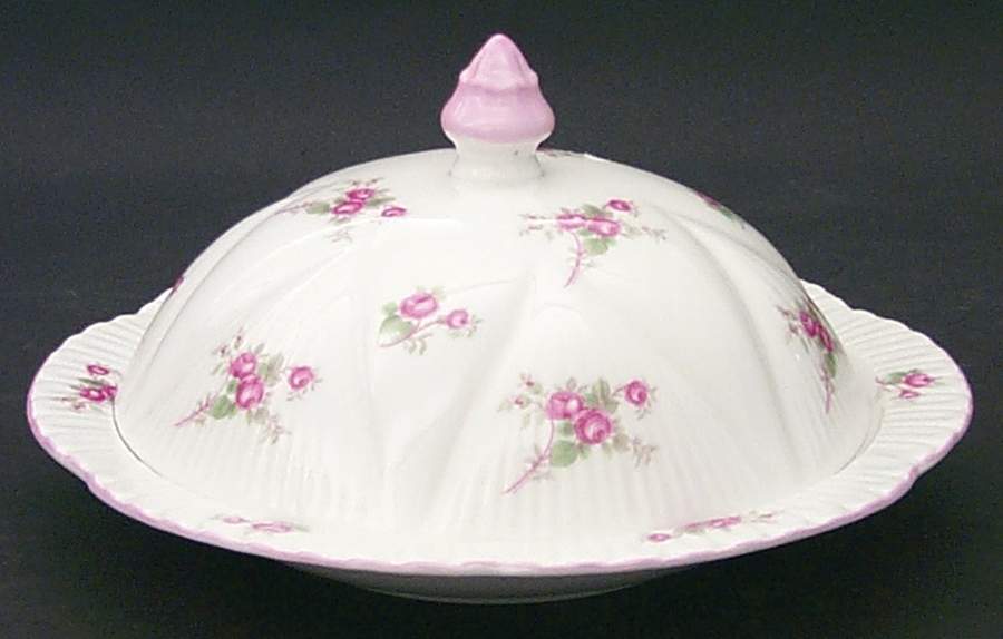 Bridal Rose (Dainty Shape) Muffin Dish & Lid by Shelley-1