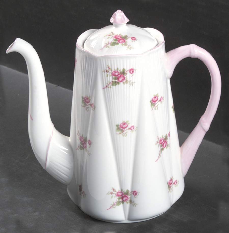 Bridal Rose (Dainty Shape) Coffee Pot & Lid by Shelley-1