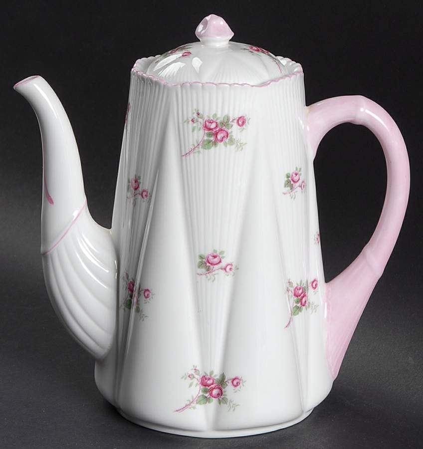 Bridal Rose (Dainty Shape) Coffee Pot & Lid by Shelley-1