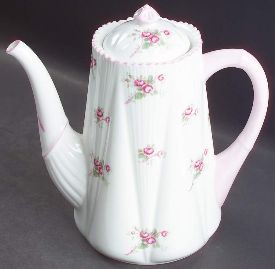 Bridal Rose (Dainty Shape) Coffee Pot & Lid by Shelley-1