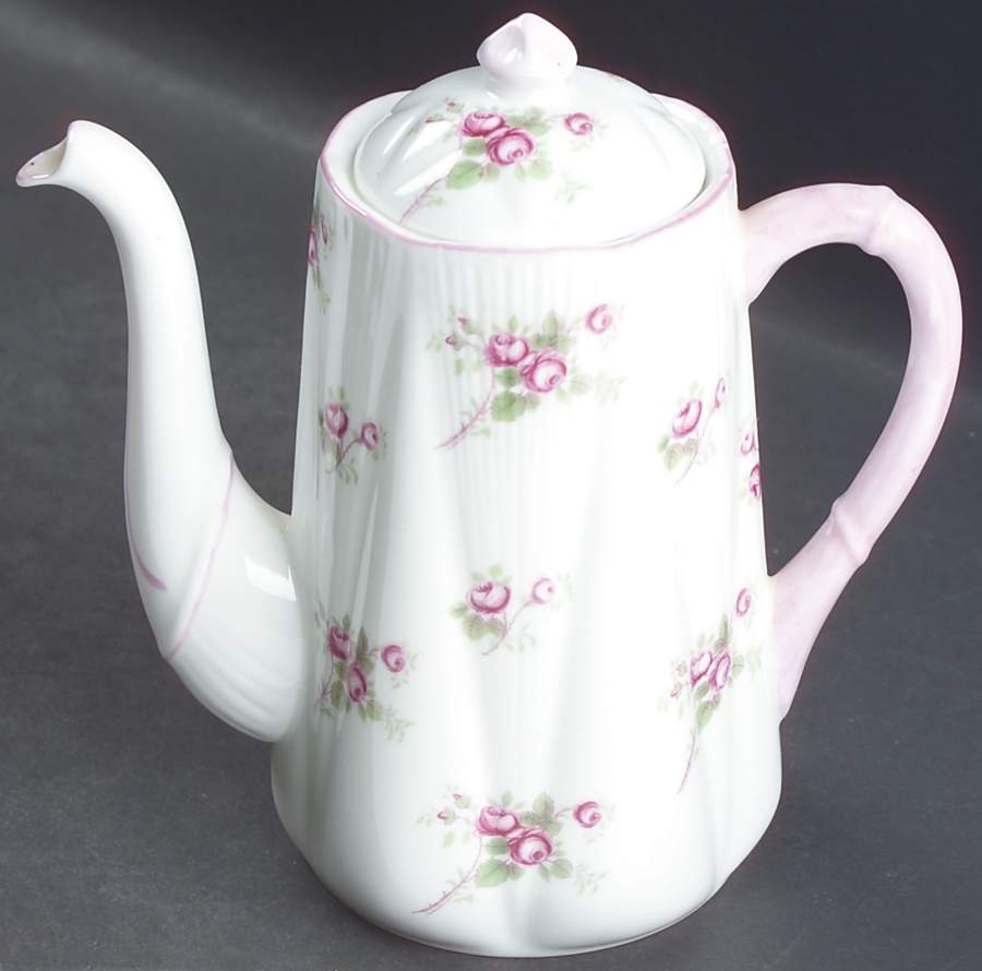Bridal Rose (Dainty Shape) Individual Coffee Pot & Lid by Shelley-1
