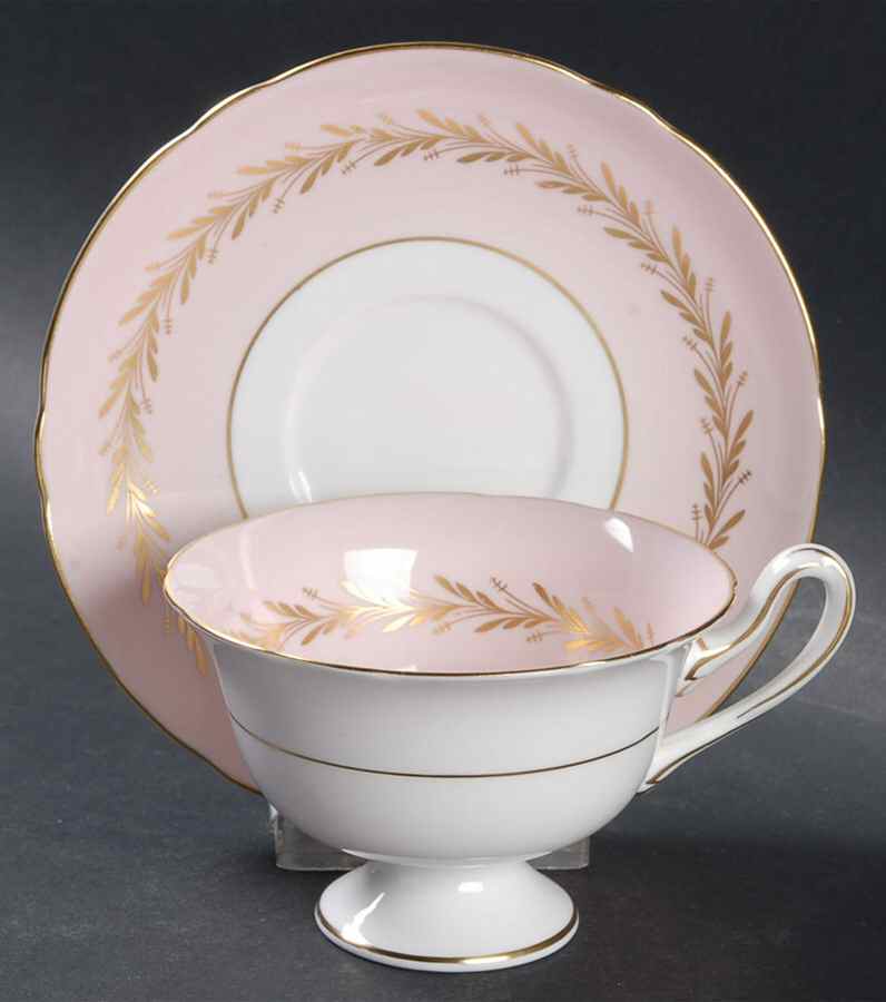 Rose Trousseau Footed Cup & Saucer Set by Shelley-1