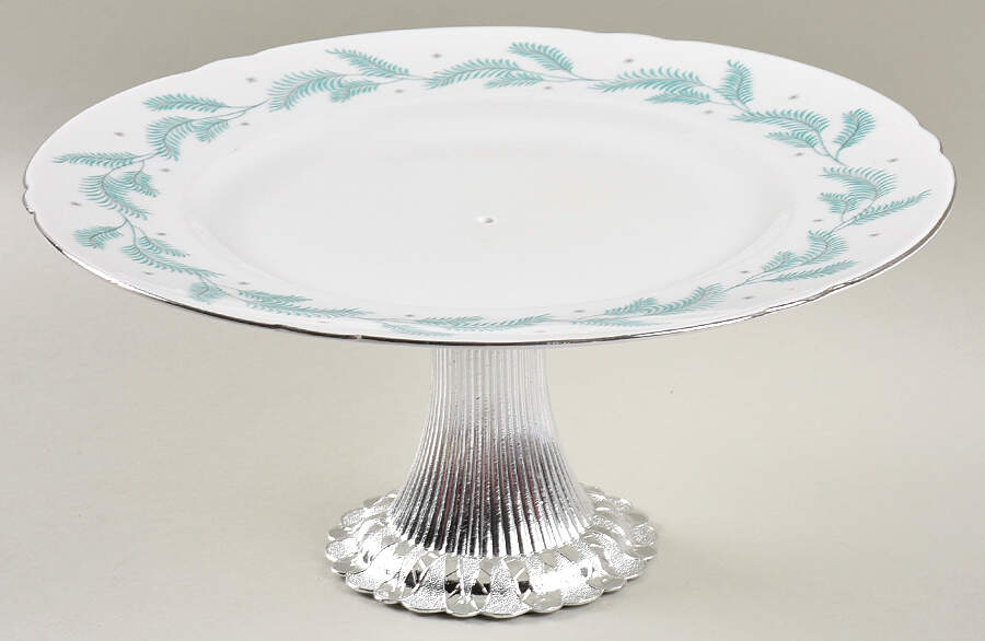 Serenity Cake Stand with 4"-5" Metal Pedestal  Hc by Shelley-1