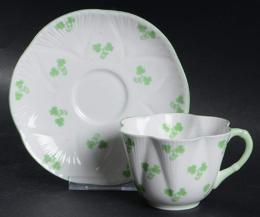 Shamrock (Dainty) Flat Cup & Saucer Set by Shelley-1