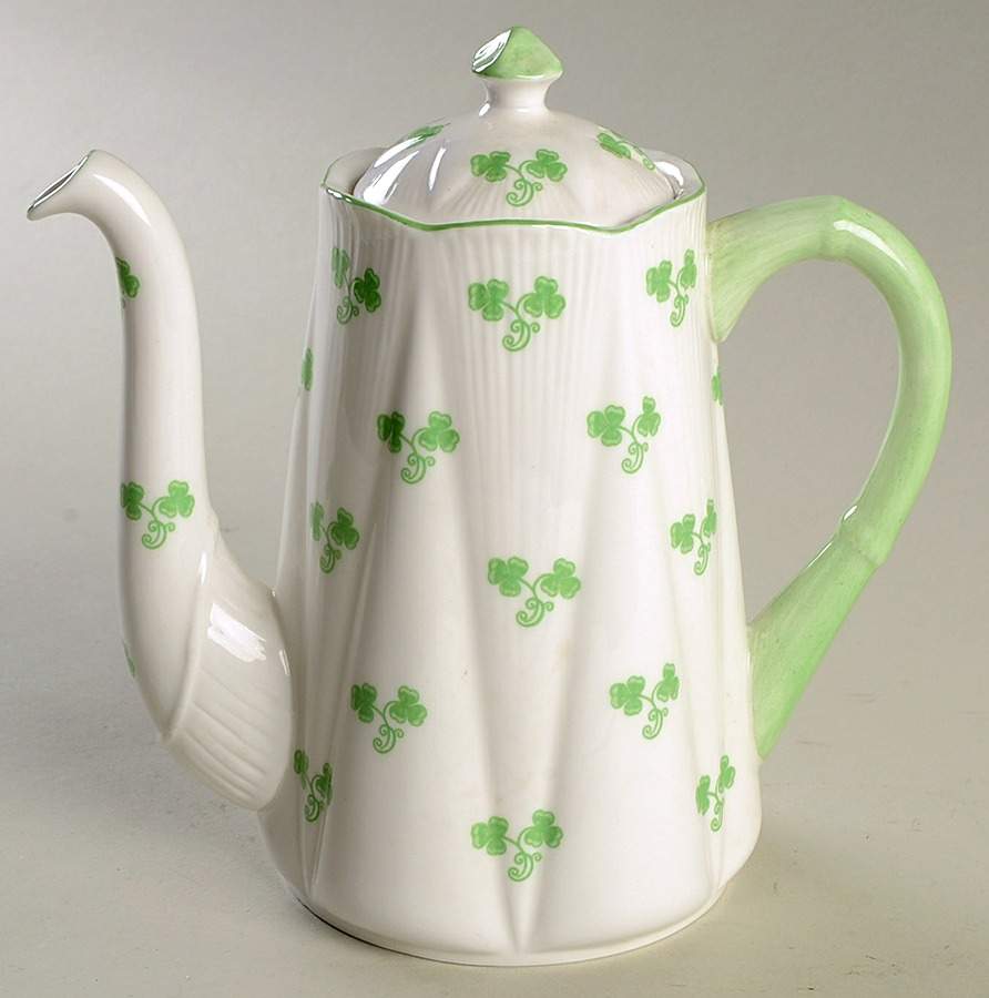 Shamrock (Dainty) Mini Coffee Pot & Lid by Shelley-1