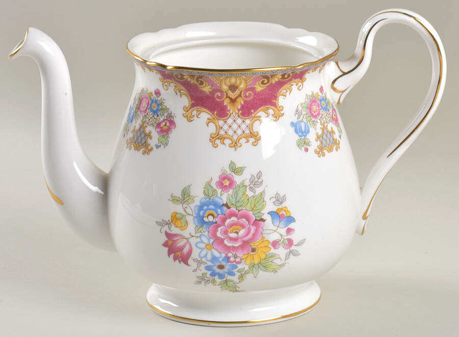 Sheraton Pink (13289, Scalloped) Teapot No Lid by Shelley-1