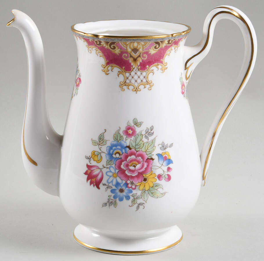Sheraton Pink (13289, Scalloped) Coffee Pot No Lid by Shelley-1