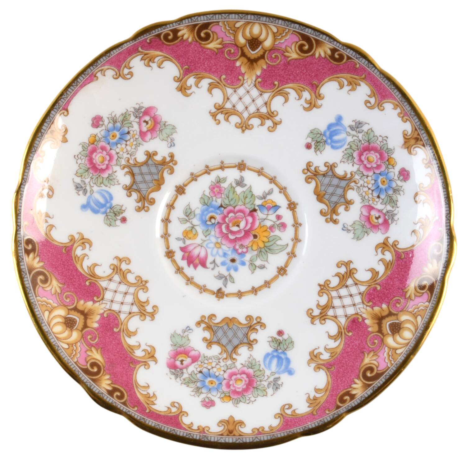 Sheraton Pink (13289, Scalloped) Saucer for Footed Cup by Shelley-1