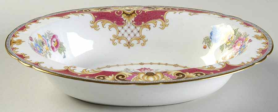Sheraton Pink (13289, Scalloped) 9" Oval Vegetable Bowl by Shelley-1