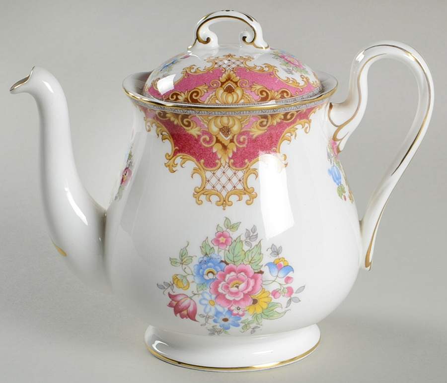 Sheraton Pink (13289, Scalloped) Mini Teapot & Lid by Shelley-1
