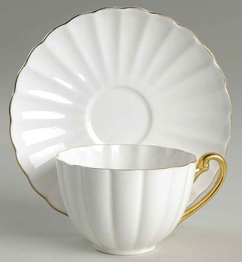 SHE4 Flat Cup & Saucer Set by Shelley-1