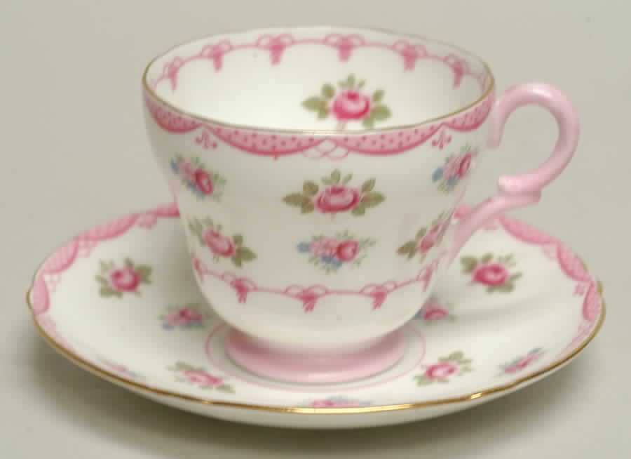 SHE8 Footed Demitasse Cup & Saucer Set by Shelley-1