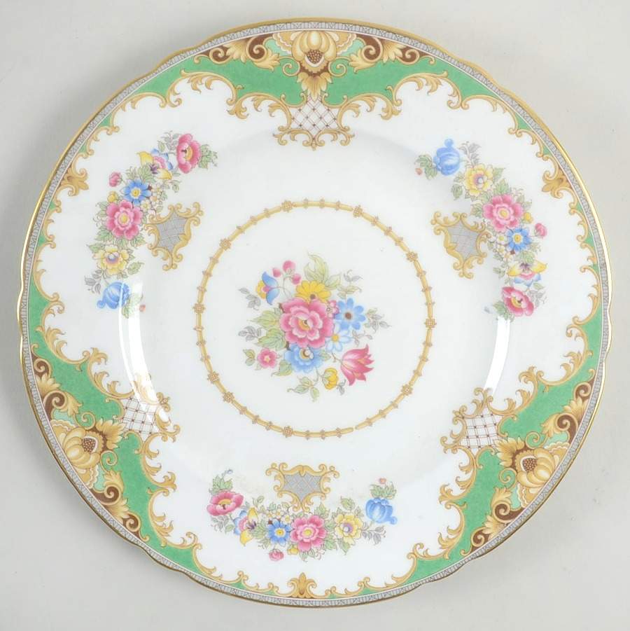 Sheraton Green (Scalloped) Dinner Plate by Shelley-1