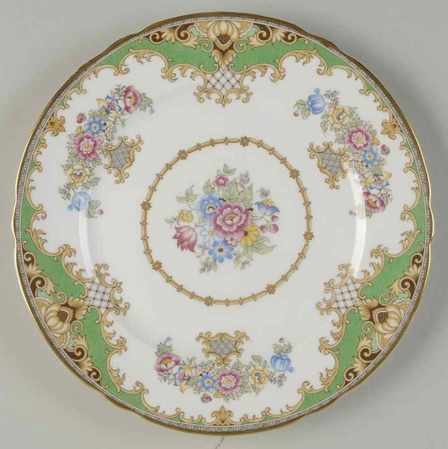 Sheraton Green (Scalloped) Salad Plate by Shelley-1