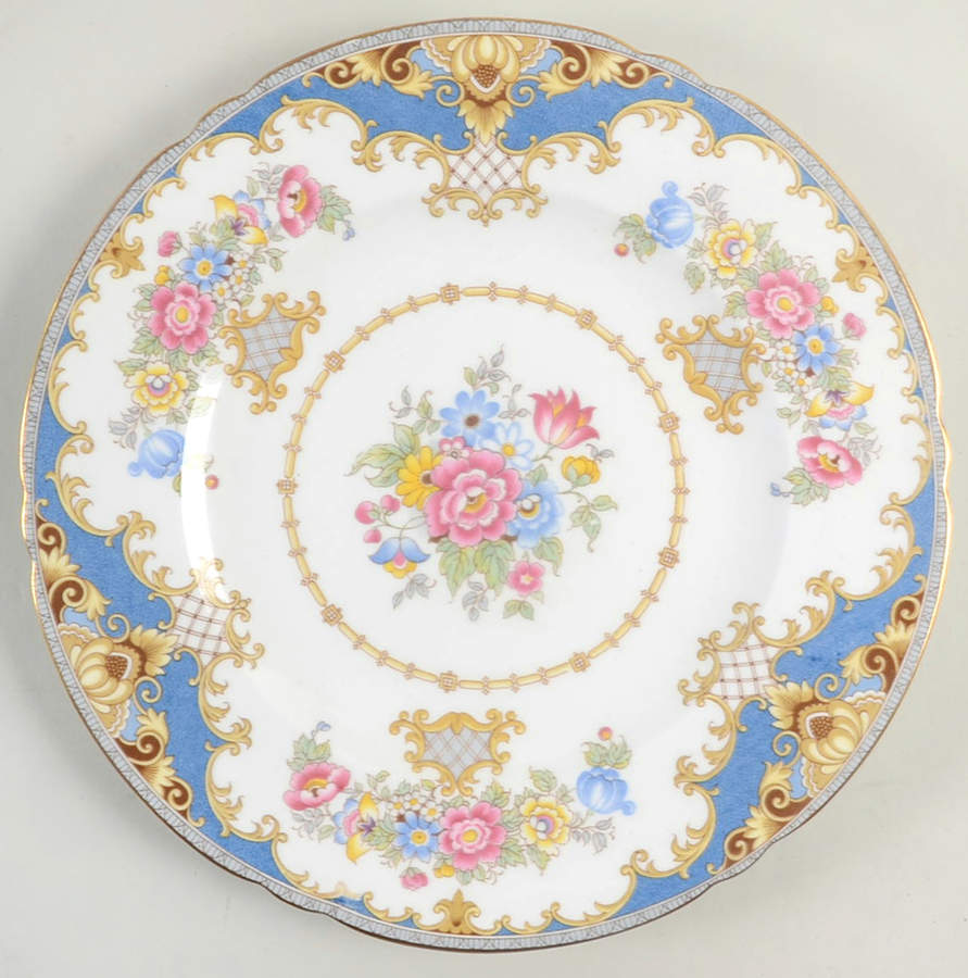 Sheraton Blue (Scalloped) Luncheon Plate by Shelley-1