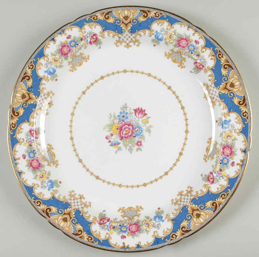 Sheraton Blue (Scalloped) 13" Chop Plate (Round Platter) by Shelley-1