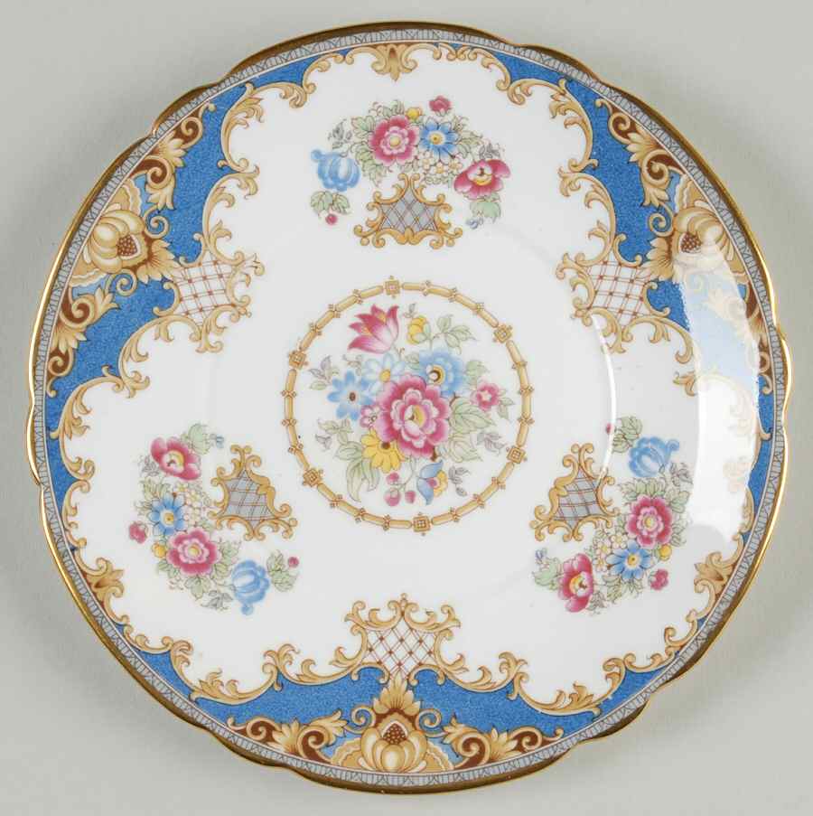 Sheraton Blue (Scalloped) Underplate for Round Gravy Boat by Shelley-1