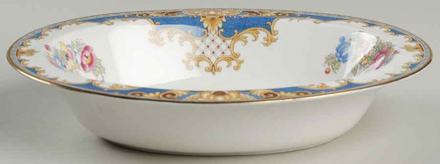 Sheraton Blue (Scalloped) 9" Oval Vegetable Bowl by Shelley-1