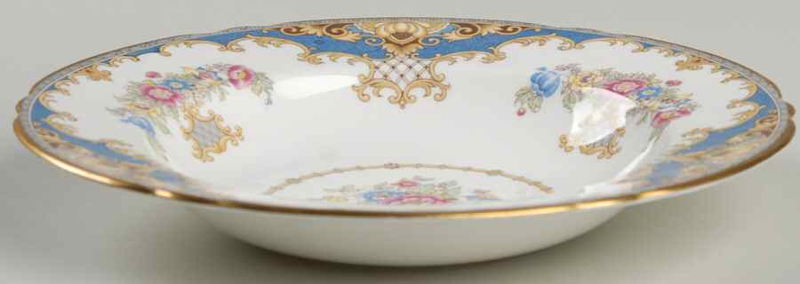 Sheraton Blue (Scalloped) Rim Soup Bowl by Shelley-1
