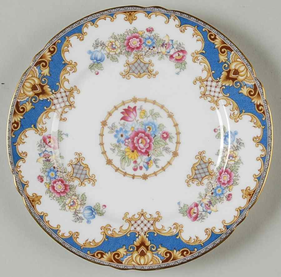 Sheraton Blue (Scalloped) Dessert/Pie Plate by Shelley-1