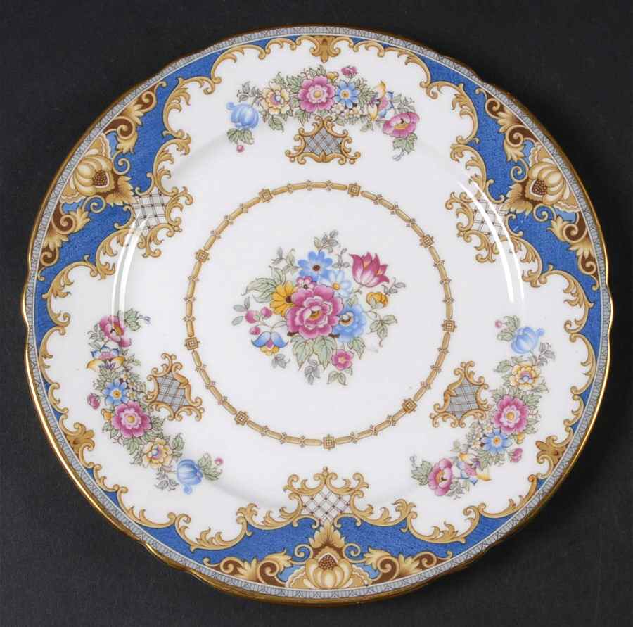 Sheraton Blue (Scalloped) Salad Plate by Shelley-1