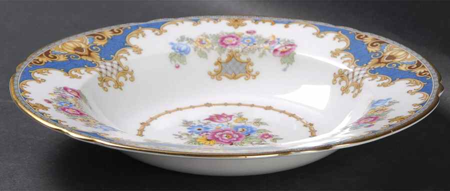 Sheraton Blue (Scalloped) Large Rim Soup Bowl by Shelley-1