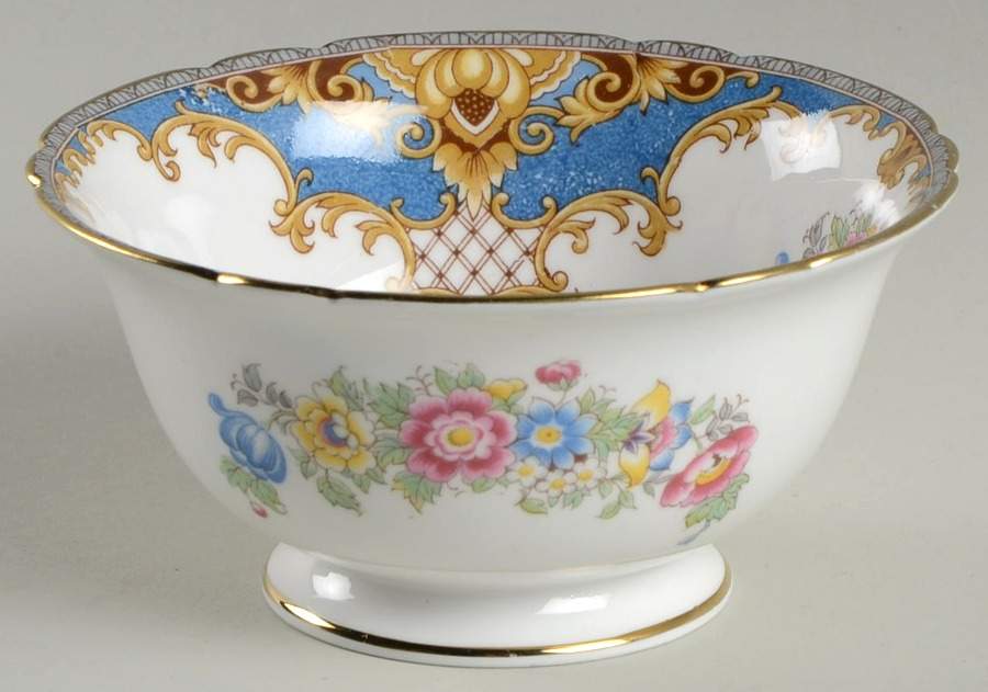 Sheraton Blue (Scalloped) Open Sugar Bowl by Shelley-1