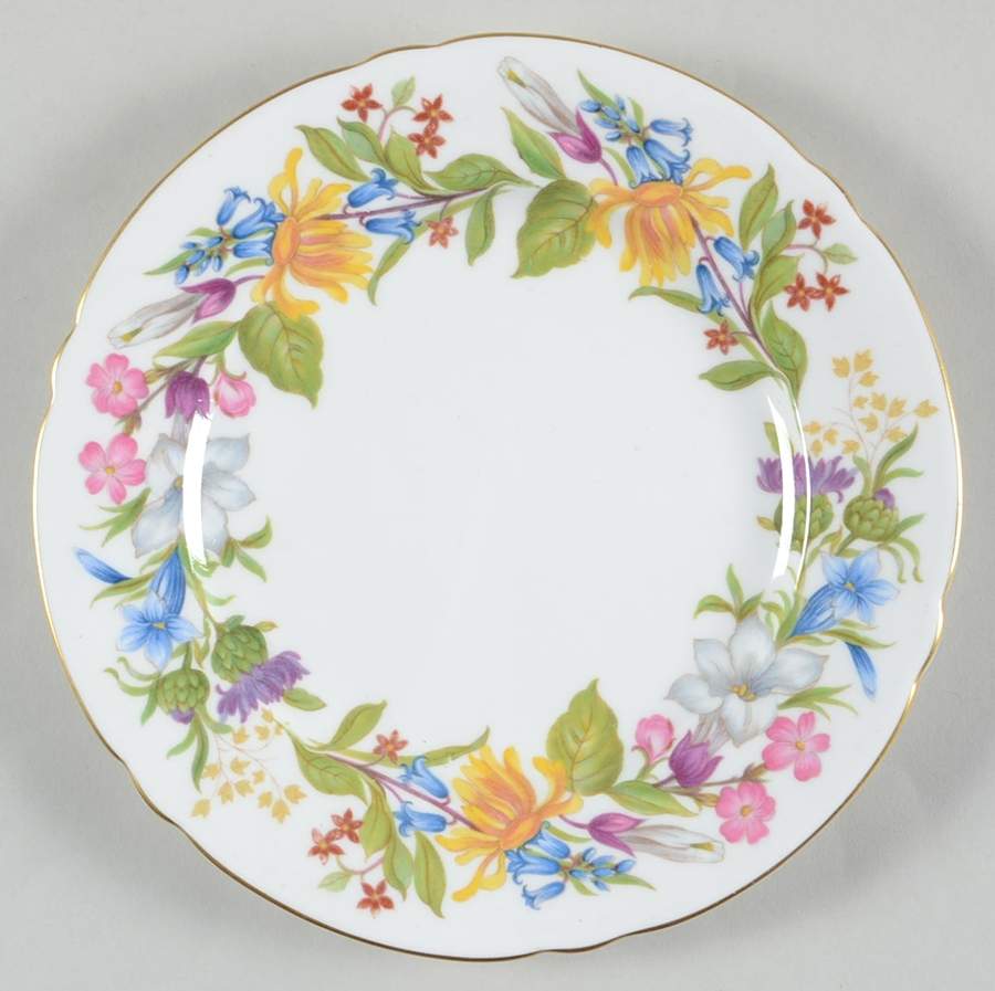 Spring Bouquet (Gainsborough, Scalloped) Dessert/Pie Plate by Shelley-1