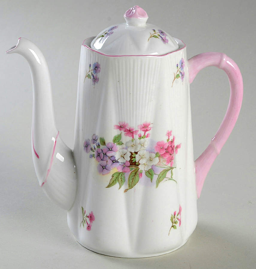 Stocks (Dainty Shape) Individual Coffee Pot & Lid by Shelley-1