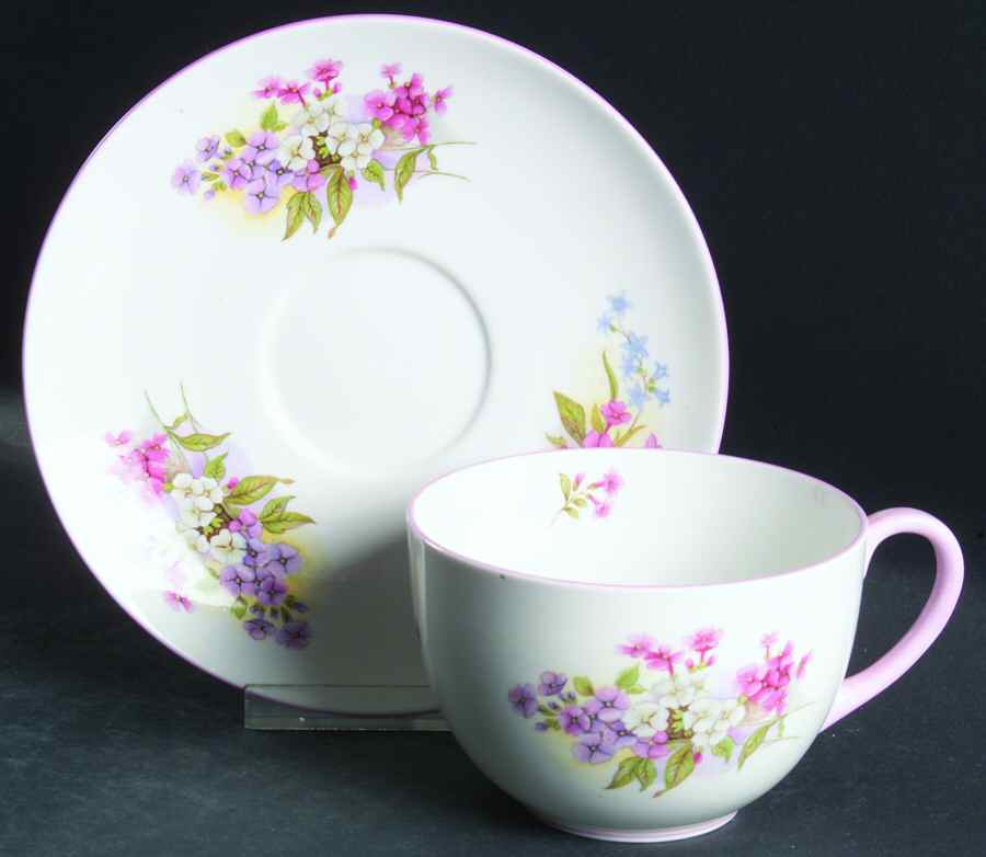 Stocks (Dainty Shape) Oversized Cup & Saucer Set by Shelley-1