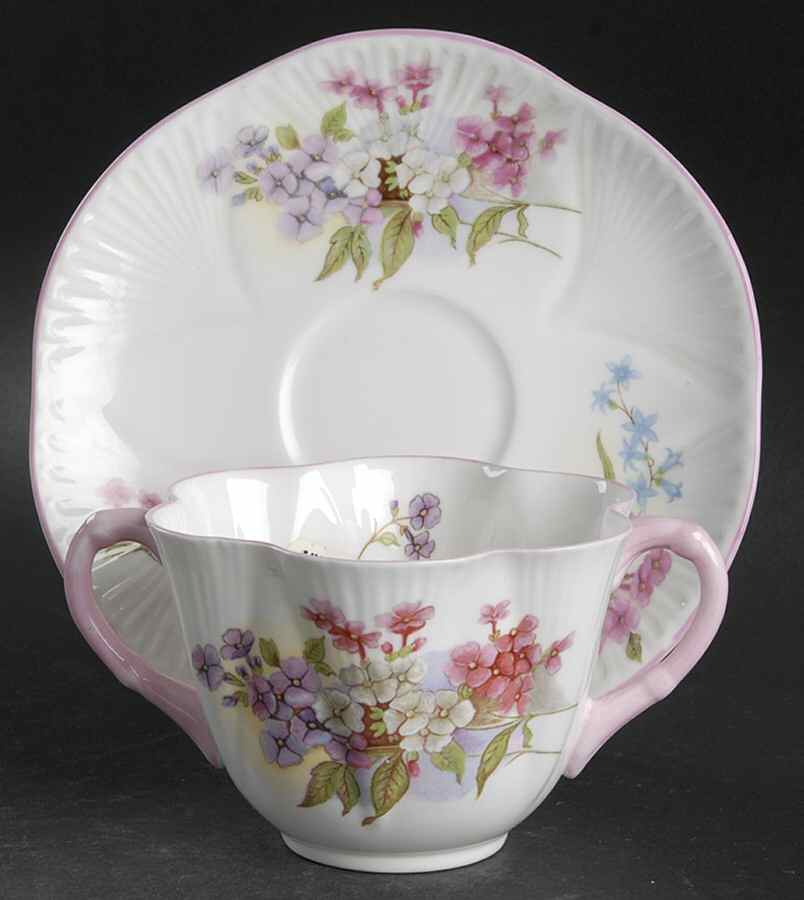 Stocks (Dainty Shape) Flat Bouillon Cup & Saucer by Shelley-1