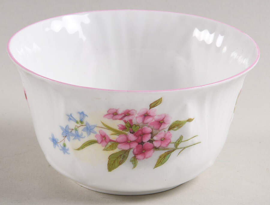 Stocks Pink (Oleander Shape) Open Sugar Bowl by Shelley-1
